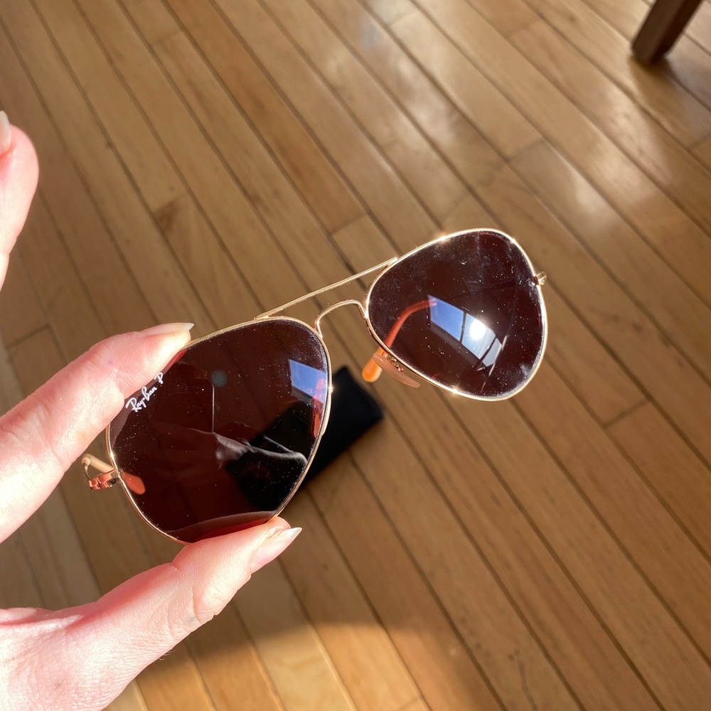 Ray-Ban Polarized Aviator Sunglasses Violet